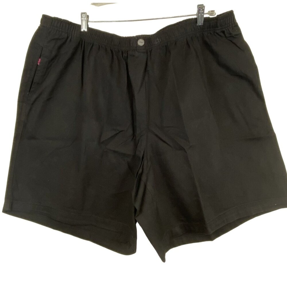 Woman 30W Classic Fit Outdoor Black Shorts Pockets Elastic Waistband Cotton NWOT